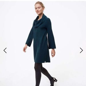 LOFT Cowlneck flare sweater dress